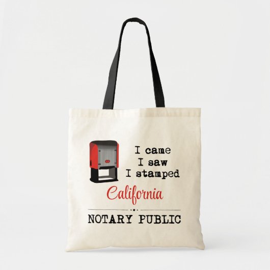 Came Saw Stamped Notional Public California Tote Bag (Voorkant)