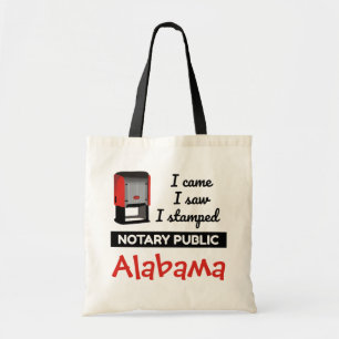 Came Saw Stamped Notional Public Stamp Alabama Tote Bag