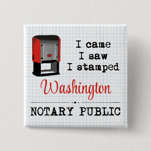 Came Saw Stamped Notional Public Washington Vierkante Button 5,1 Cm