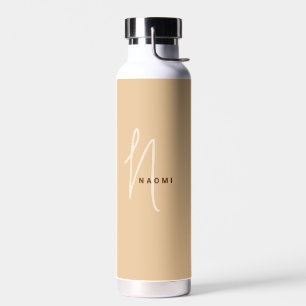 Camel   Aangepaste monogram scriptnaam Stijlvol Waterfles