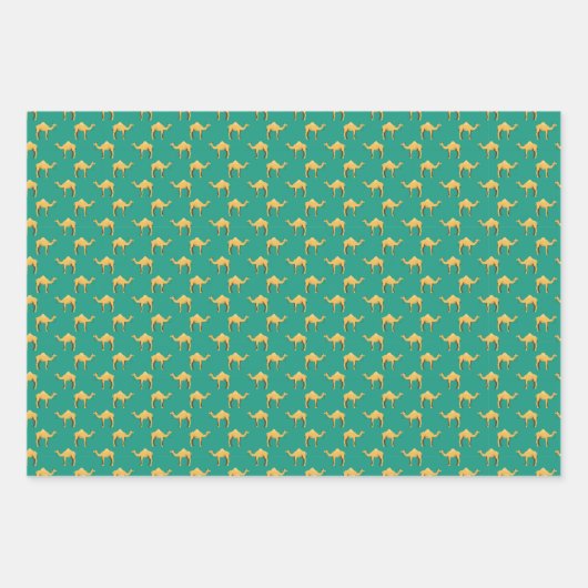 Camel Animal Pattern Green Inpakpapier Vel (Voorkant 2)