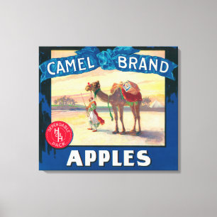 Camel Apple Label - staat Washington Canvas Afdruk