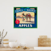 Camel Apple Label - staat Washington Poster (Keuken)