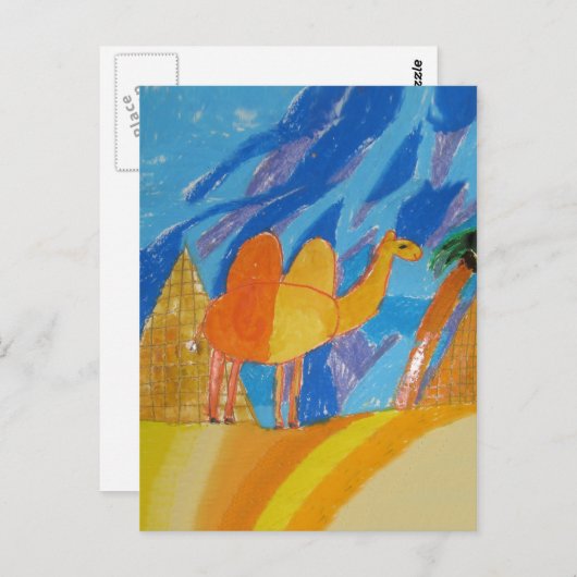 Camel Art van kinderen Briefkaart (Voorkant / Achterkant)