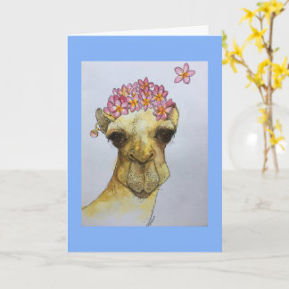 Camel Avec Une Carte De Voeux À Perle