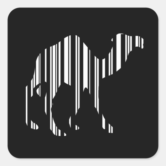 Camel Bar-codepatroon Vierkante Sticker (Voorkant)