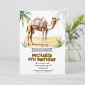 Camel birthday party invitation (Debout devant)
