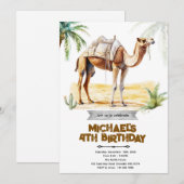 Camel birthday party invitation (Devant / Derrière)