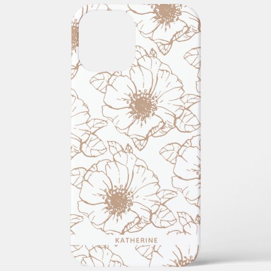 Camel | Boho Floral Pattern - Gepersonaliseerd Case-Mate iPhone Case (Achterkant)