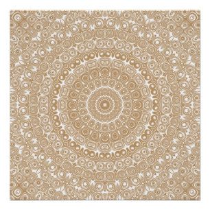 Camel Brown Mandala Patroon Ontwerp Perfect Poster