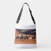 Camel Caravans in de woestijn, Canvas tas (Voorkant)