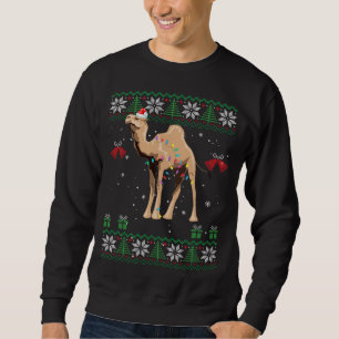 Camel Christmas Sweater Trees Lights Ornament kwam