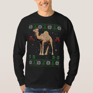 Camel Christmas Sweater Trees Lights Ornament kwam T-shirt
