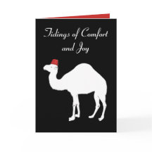 Camel Comfort en Joy Christmas Kaart