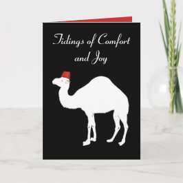 Camel Comfort en Joy Christmas Kaart