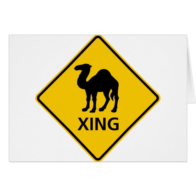 Camel Crossing Highway Sign (Voorkant Horizontaal)