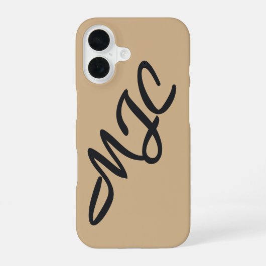Camel Custom Monogram iPhone 16 Hoesje (Achterkant)