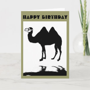 Camel dans la pluie Bonne carte d'anniversaire