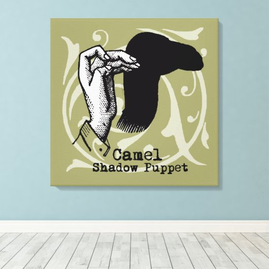 Camel Hand Puppet Shadow Games  Canvas Afdruk (Insitu (Houten vloer))