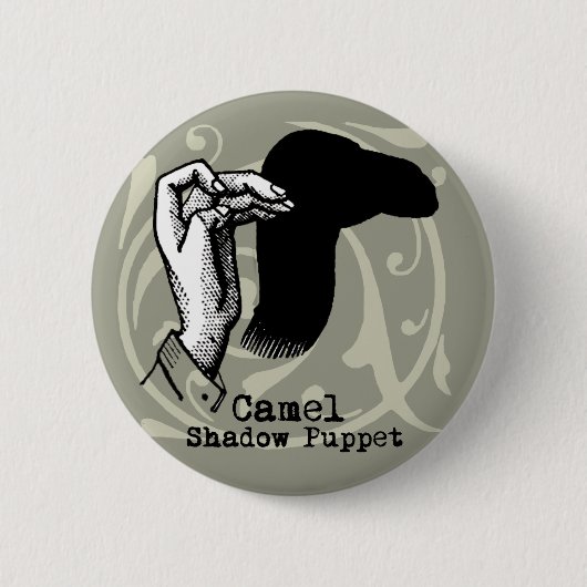 Camel Hand Puppet Shadow Games  Ronde Button 5,7 Cm (Voorkant)