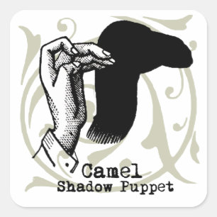 Camel Hand Puppet Shadow Games  Vierkante Sticker