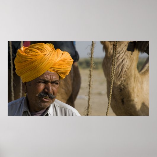 Camel Herder in Rajasthan Poster (Voorkant)