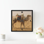 Camel in de woestijn vierkante klok (Huis)