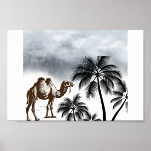 Camel in woestijn poster