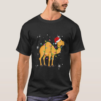 Camel Kerstlights Led Funny Santa Hat Christm T-shirt