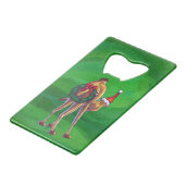 Camel Kerstmis op groen Kredietkaart Flessenopener (Achterkant Gekanteld)