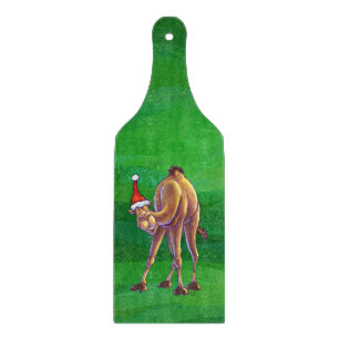 Camel Kerstmis op groen Snijplank