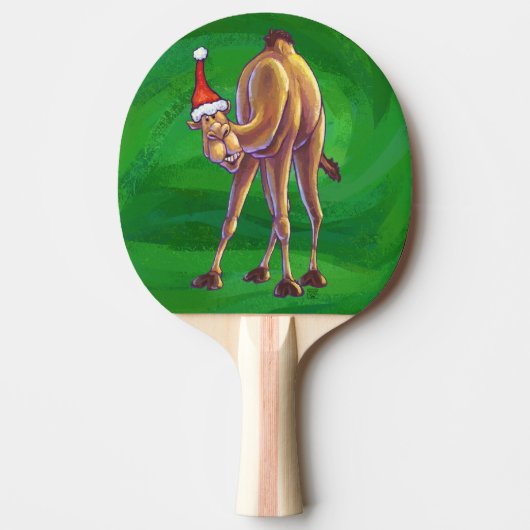 Camel Kerstmis op groen Tafeltennisbatje (Voorkant)