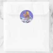 Camel Kerstmis Ronde Sticker (Tas)