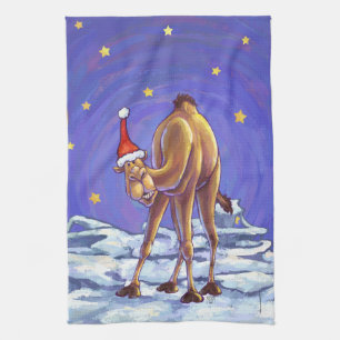 Camel Kerstmis Theedoek