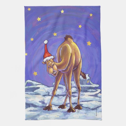 Camel Kerstmis Theedoek (Verticaal)