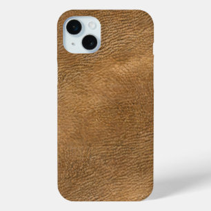 Camel-kleur lederen achtergrond iPhone 15 mini hoesje