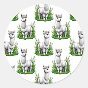 Camel lama Alpaca patroon ontwerp Ronde Sticker