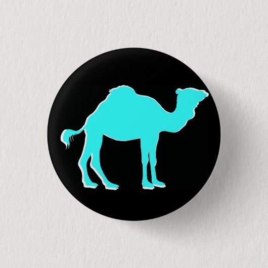 Camel Love: Hump Day Celebration Black & Blauwgroe Ronde Button 3,2 Cm (Voorkant)