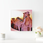 Camel Love Vierkante Klok (Huis)