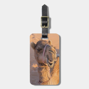 Camel met een grappige gezichtsuitdrukking - Oman Bagagelabel