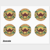 Camel Milk Delights-Tropical Camel Palm Pineapple Ronde Sticker (Vel)