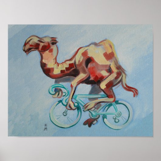 Camel op een fiets poster (Voorkant)