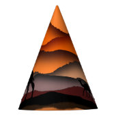 Camel Paper Party Pet Sunset Desert Feesthoedjes (Voorkant)