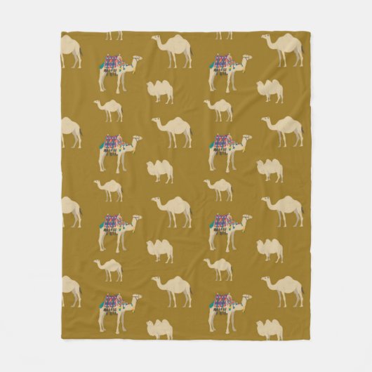 Camel Pattern Fleece Deken (Voorkant)
