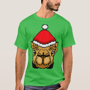 Camel Pixelated Kerstmis Grappige Camel Xmas Premi T-shirt