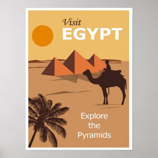  Camel Pyramid Egypt Travel Poster (Voorkant)