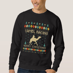 Camel Racing Ugly Christmas Sweater Retro