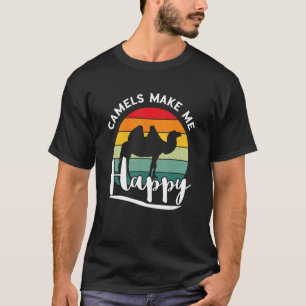Camel Retro kamelen maakt me blij kameel T-shirt