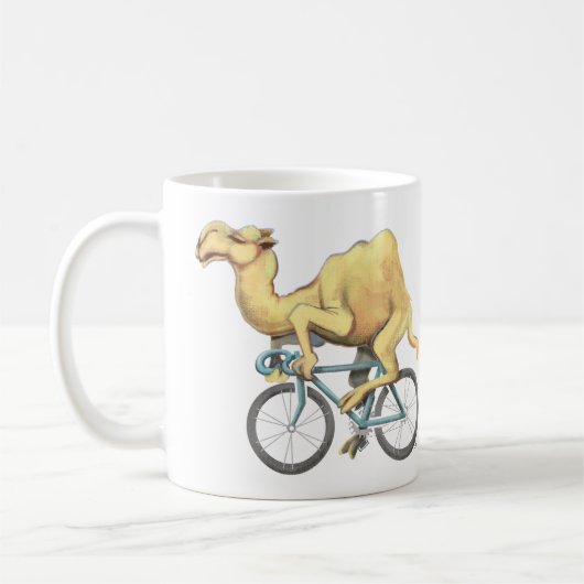 Camel Rijden op een fiets Koffiemok (Links)