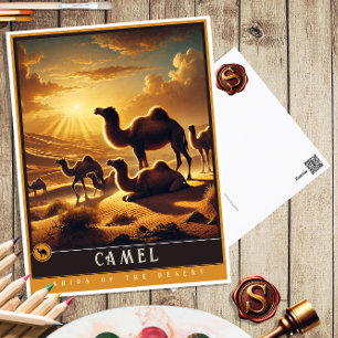 Camel   Schattige familie  Briefkaart